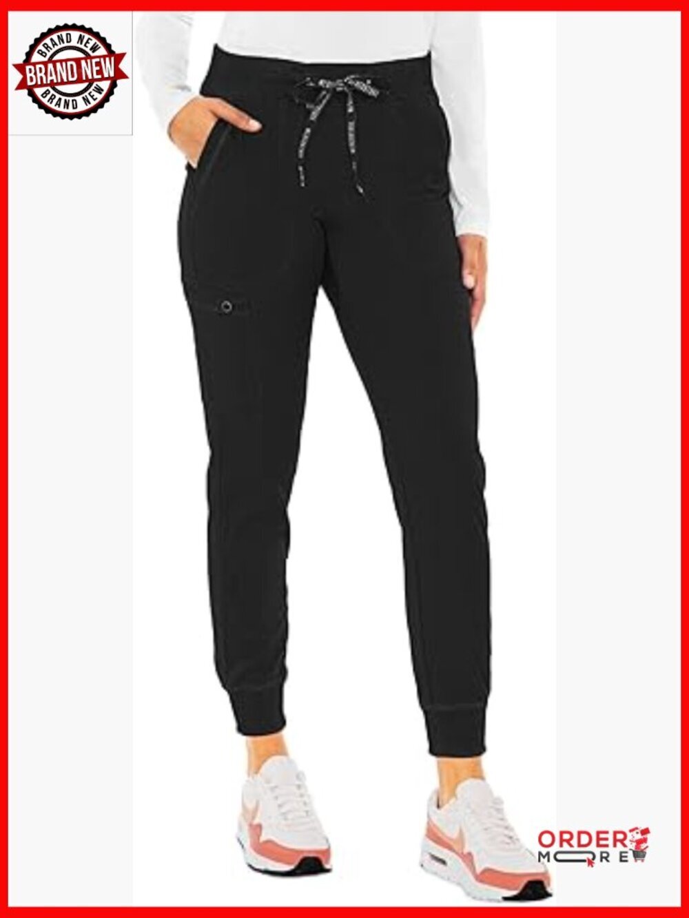Cargo Jogger Scrub Pants with 5 Pockets, Ultra Soft 2-Way Stretch, Mid Rise